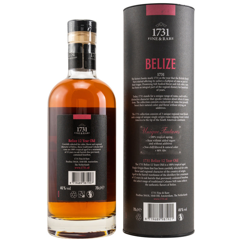 1731 Rhum - Belize (Travellers Liquors) 12 ans