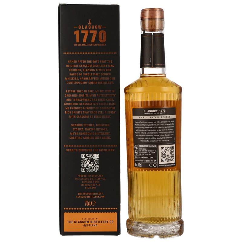 1770 Glasgow 2018/2023 - 5 ans - Whisky écossais single malt - Finition fût de cognac triple distillé