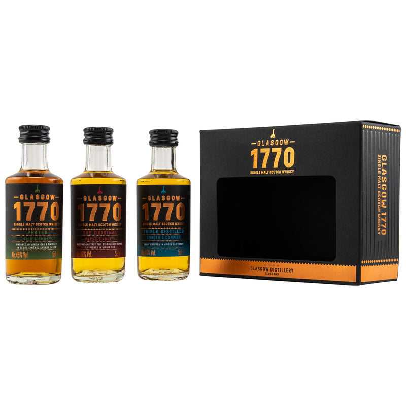 1770 Glasgow Single Malt Scotch Whisky 3x5cl