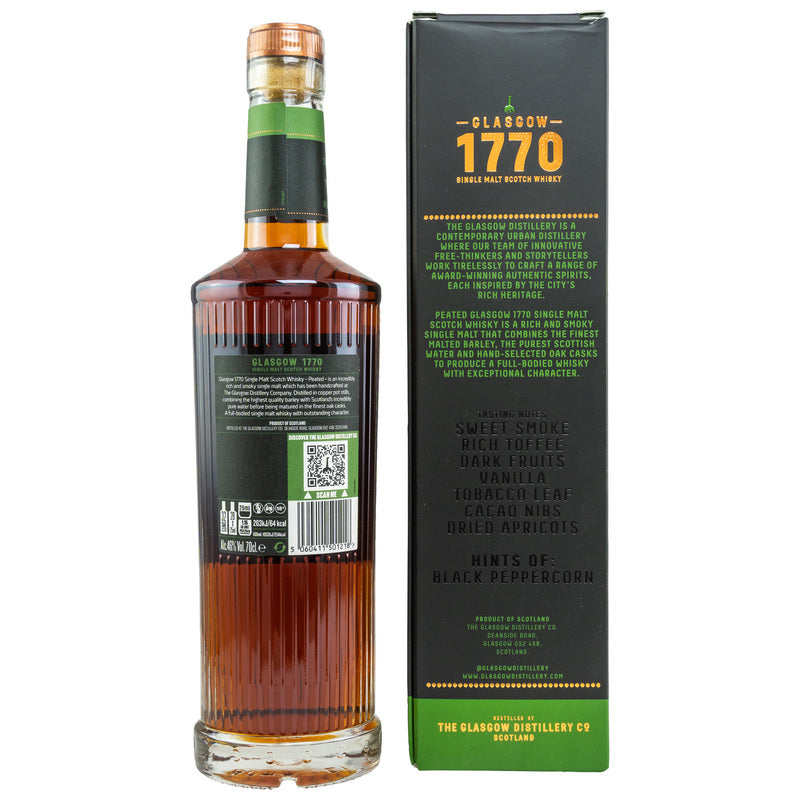 1770 Glasgow Single Malt Scotch Whisky - Peated - Rich &amp; Smoky - 700ml