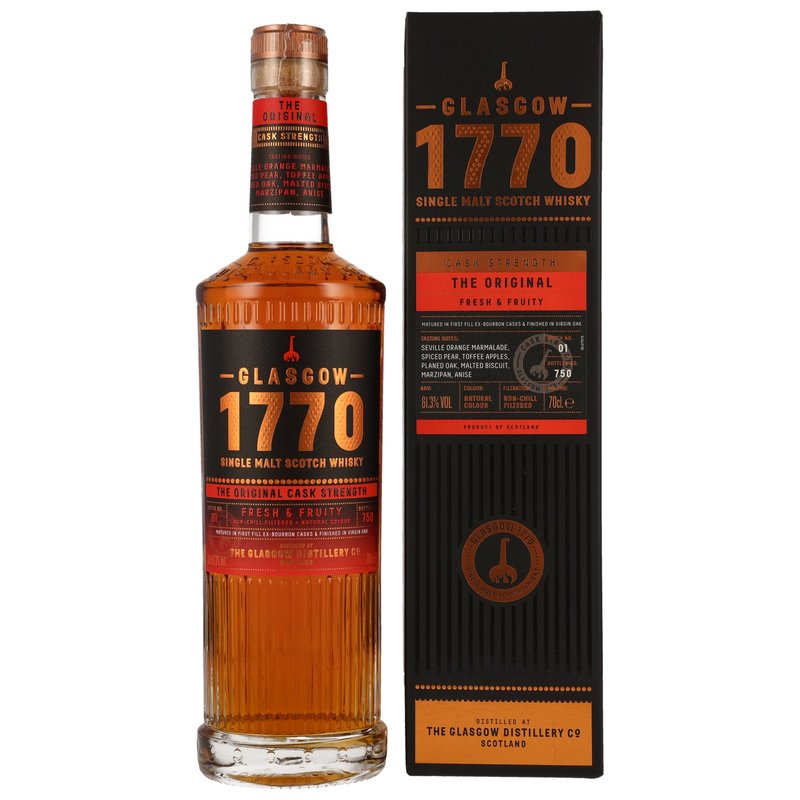 1770 Glasgow Single Malt Scotch Whisky - Le lot original brut de fût