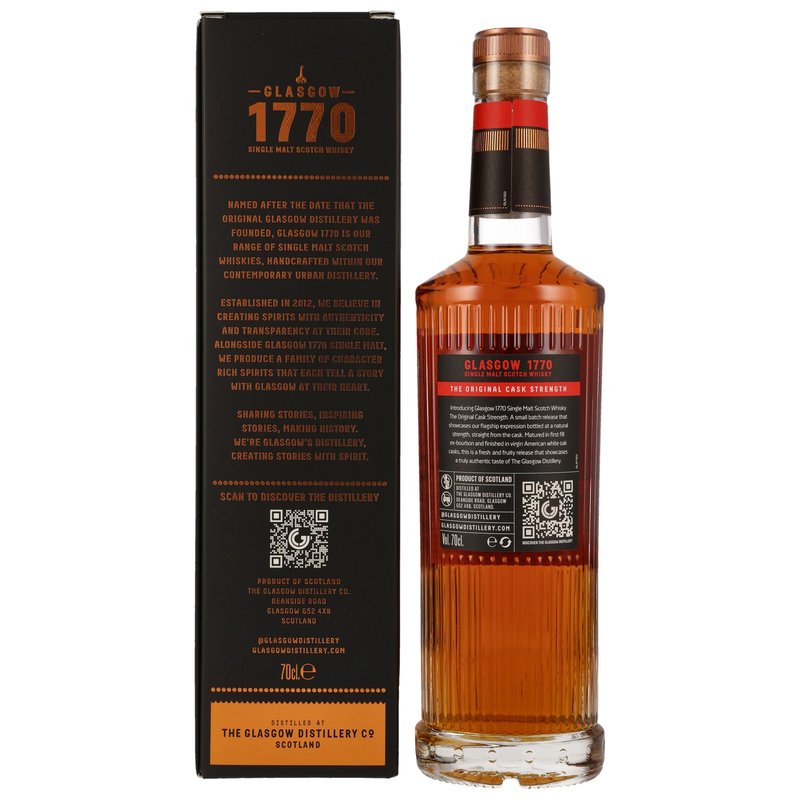 1770 Glasgow Single Malt Scotch Whisky - Le lot original brut de fût
