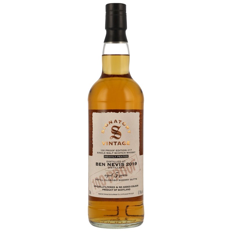 Ben Nevis Heavily Peated 2019/2024 - 5 y.o. - Signatory 100 PROOF Edition