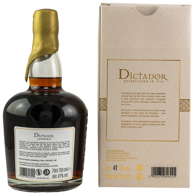 Dictador Jerarquia Fino Sherry Casks 1981/2020 - 39 ans