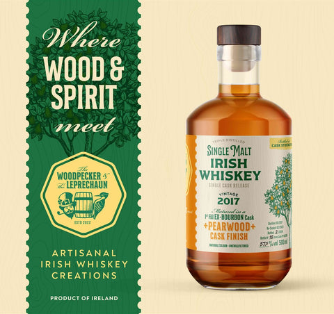 The Woodpecker & The Leprechaun Pearwood Finish Whiskey 0,5 l