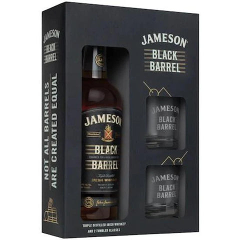 Jameson Black Barrel gift pack with 2 glasses 0.7 l