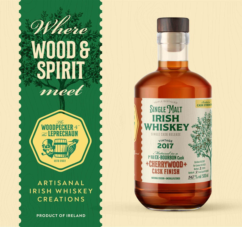 Whisky The Woodpecker &amp; The Leprechaun Cherrywood Finish 0,5 l