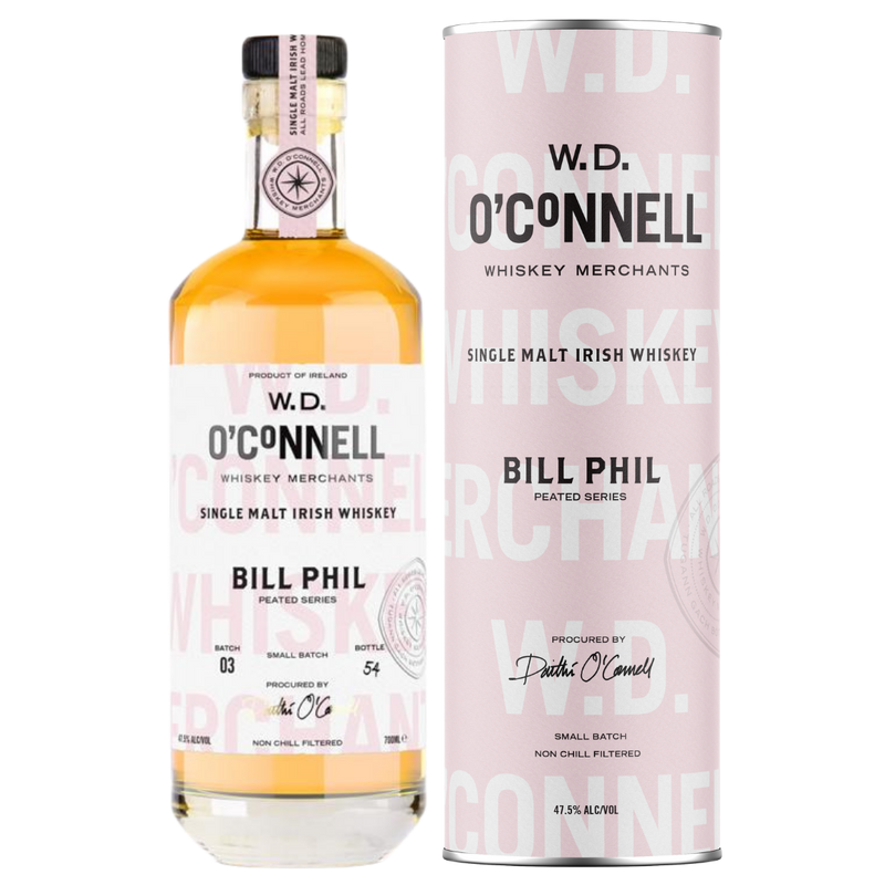 Whisky single malt tourbé WD O'Connell Bill Phil 0,7 l