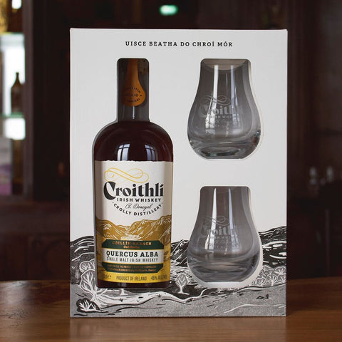 Croithli Coillin Darach Quercus Alba Irish Whiskey Geschenkset 0,7 l