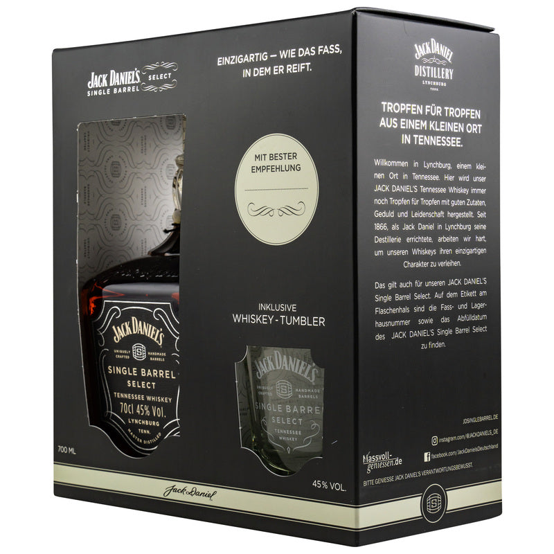 Jack Daniels Single Barrel - mit Glas (Tumbler)