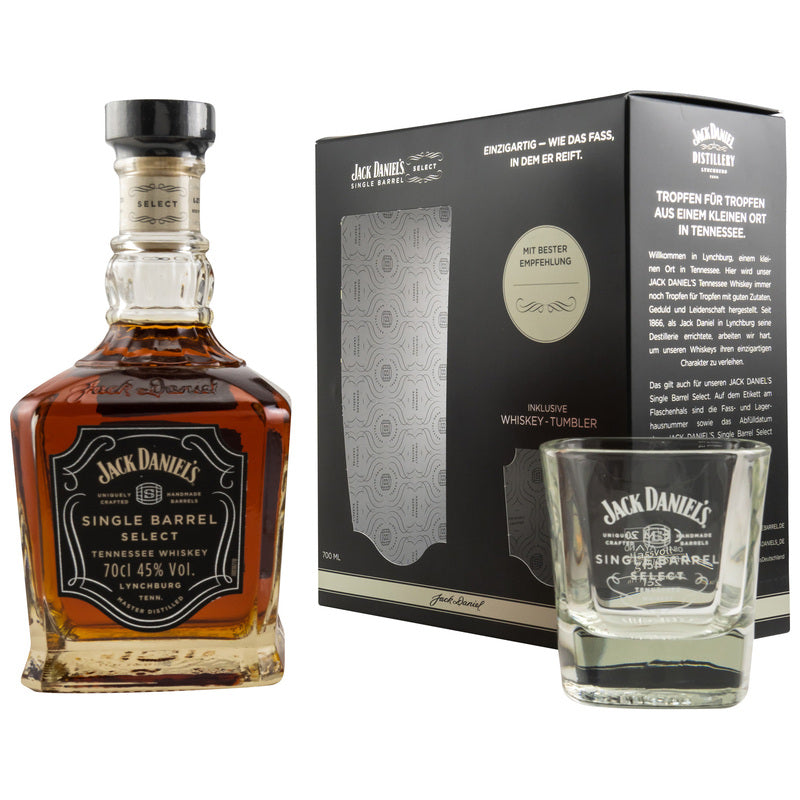 Jack Daniels Single Barrel - mit Glas (Tumbler)