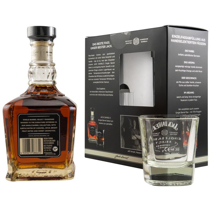 Jack Daniels Single Barrel - mit Glas (Tumbler)