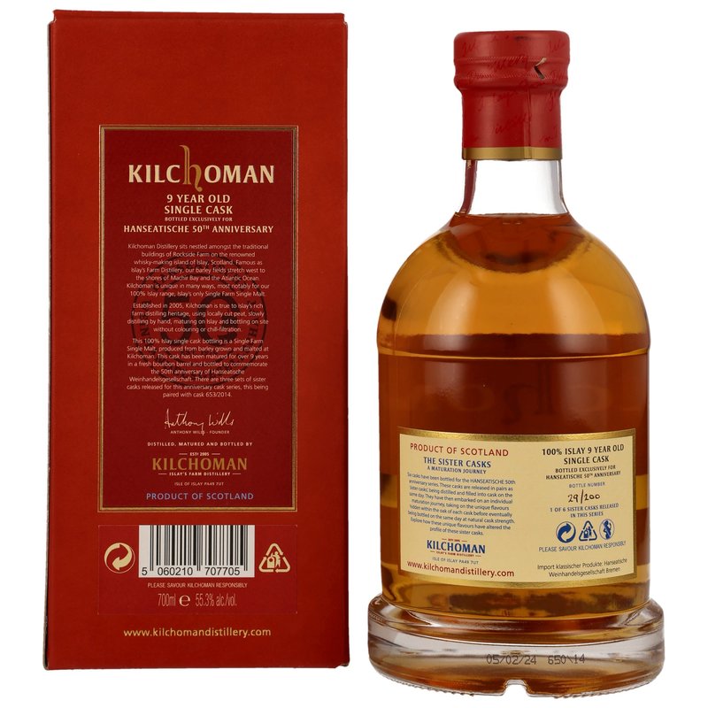Kilchoman 2014/2024 - 9 ans - Bourbon Cask
