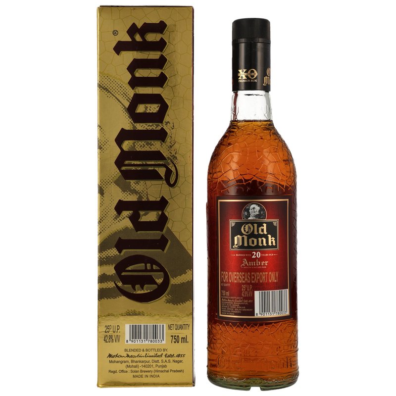 Rhum Old Monk 20 ans - Ambré