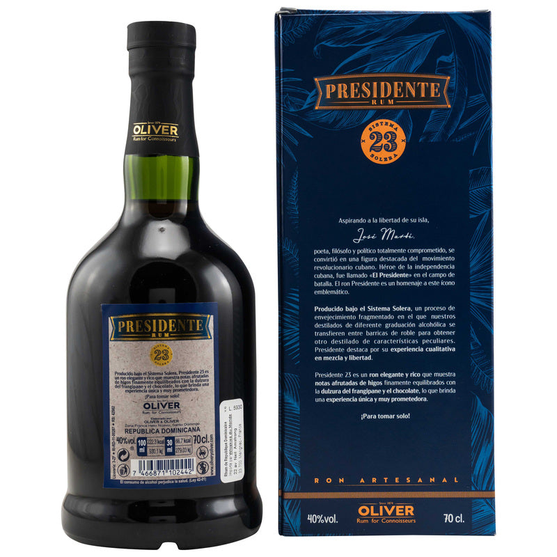 Presidente Marti Rum 23 - Other Features