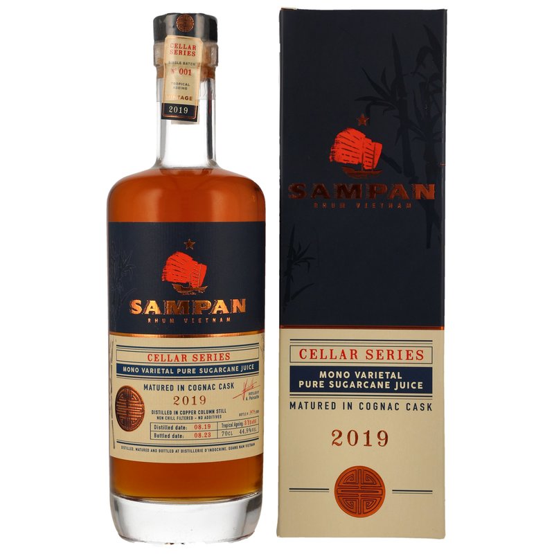 SAMPAN Rhum 2019/2023 - 3 ans - Fût de Cognac - Série Cave (Vietnam)