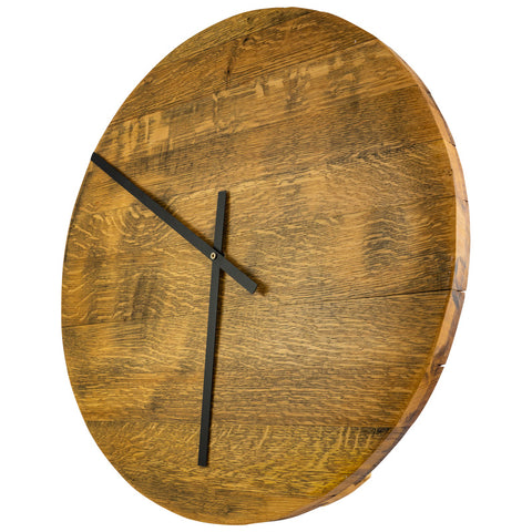 Wall clock made of barrel lid (without print)